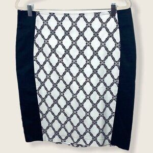 NEW Pencil Skirt‎ Print White Black Womens Size 12 New Without Tags Melanie Lyne